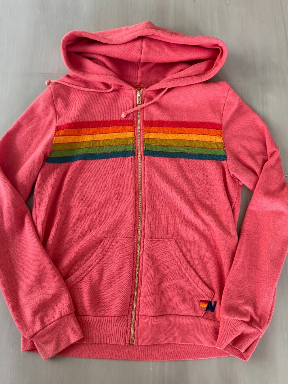 5 STRIPE HOODIE - PINK
